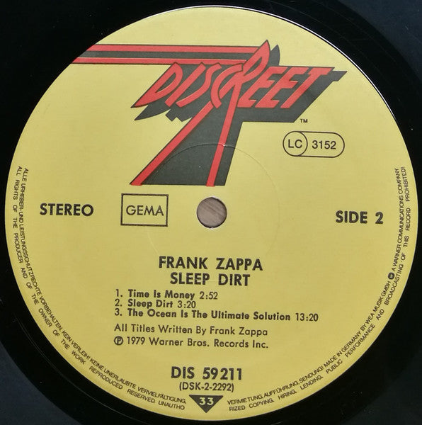 Frank Zappa - Sleep Dirt (tweedehands LP) - Velvet Music