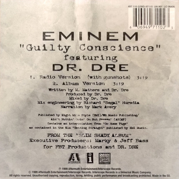 Eminem Featuring Dr. Dre - Guilty Conscience (tweedehands CD) - Velvet Music