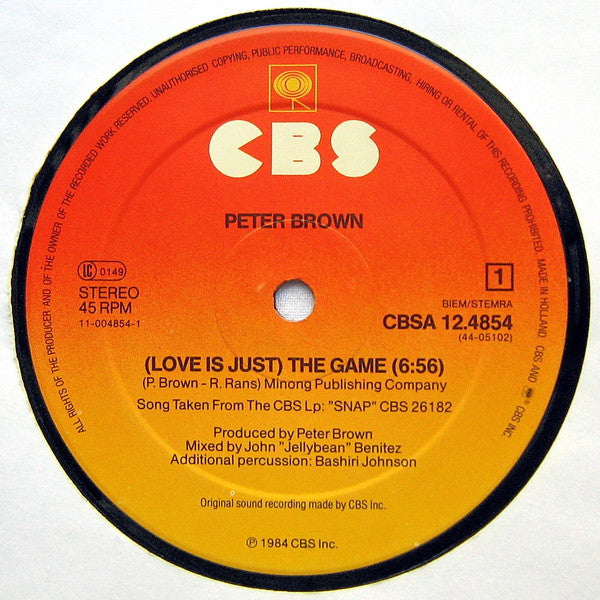 Peter Brown (2) - (Love Is Just) The Game (second-hand LP)