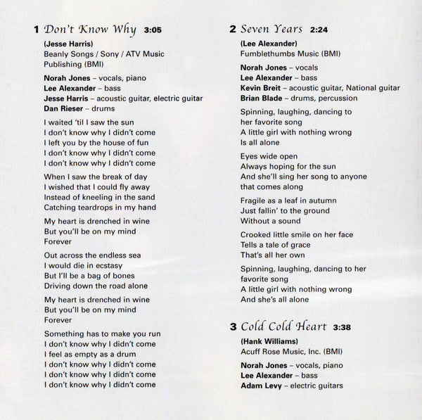 Norah Jones - Come Away With Me (CD d'occasion)