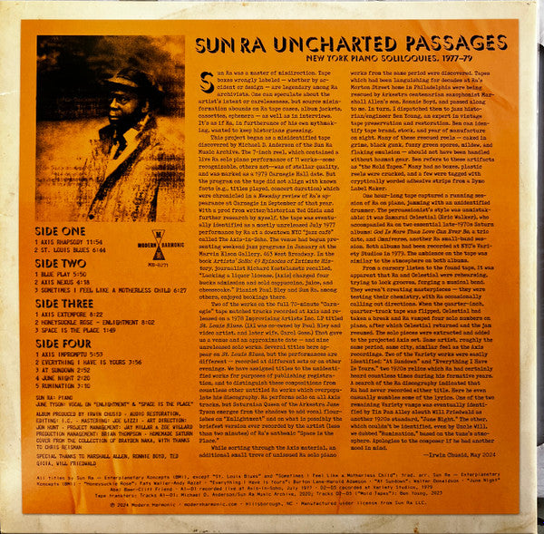 Sun Ra - Uncharted Passages (New York Piano Soliloquies 1977-79) (LP) - Velvet Music