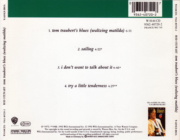 Rod Stewart - Tom Traubert's Blues (Waltzing Matilda) (CD d'occasion)