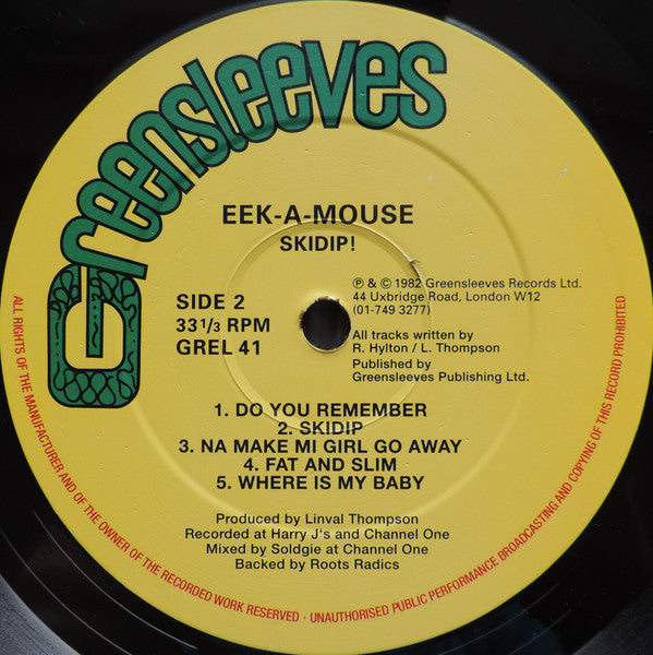 Eek-A-Mouse - Skidip! (LP) - Velvet Music