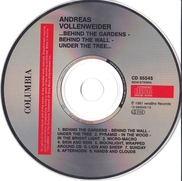 Andreas Vollenweider - ...Behind The Gardens - Behind The Wall - Under The Tree... (tweedehands CD) - Velvet Music