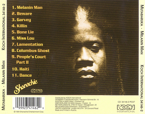 Mutabaruka - Melanin Man (CD d'occasion)