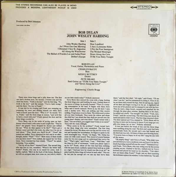 Bob Dylan - John Wesley Harding (tweedehands LP) - Velvet Music