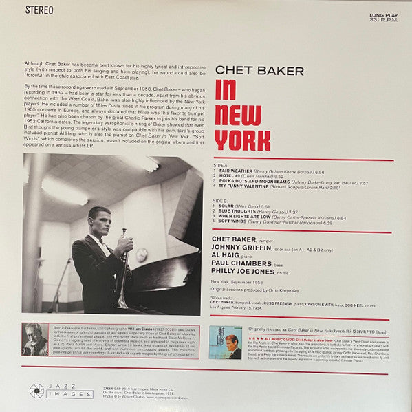 Chet Baker - In new york (LP) - Velvet Music