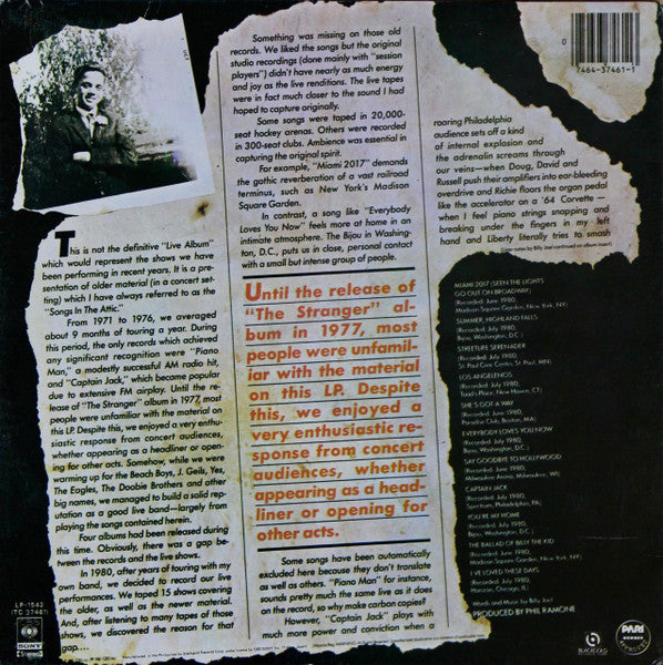 Billy Joel - Songs In The Attic (tweedehands LP) - Velvet Music