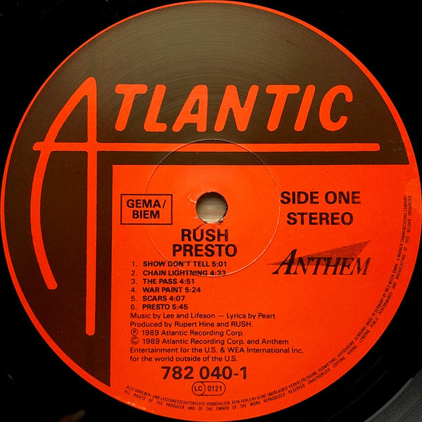 Rush - Presto (tweedehands LP) - Velvet Music