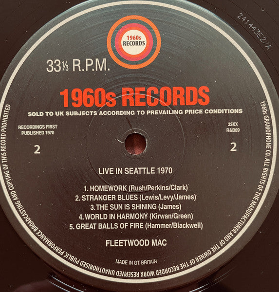 Fleetwood Mac - Live In Seattle 1970 (LP)