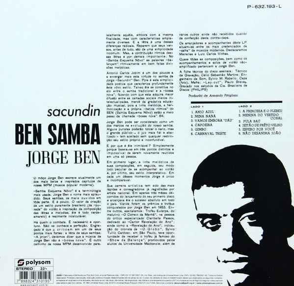 Jorge Ben - Sacundin Ben Samba (LP)