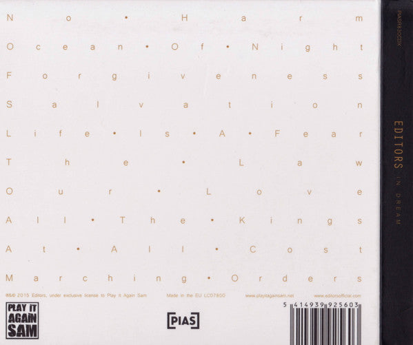 Editors - In Dream (tweedehands CD) - Velvet Music