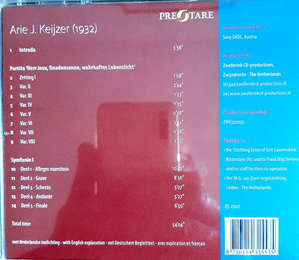 Jolanda Zwoferink, Arie J. Keijzer - Keijzer- Jolanda Zwoferink (CD) - Velvet Music
