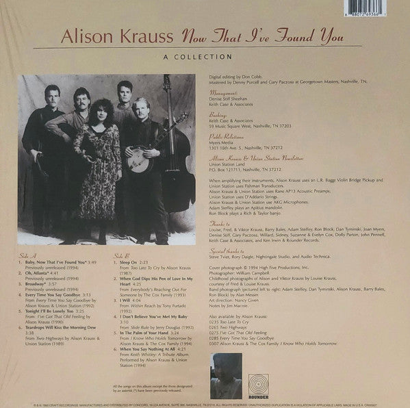 Alison Krauss - Now That I’ve Found You - A Collection (LP) - Velvet Music