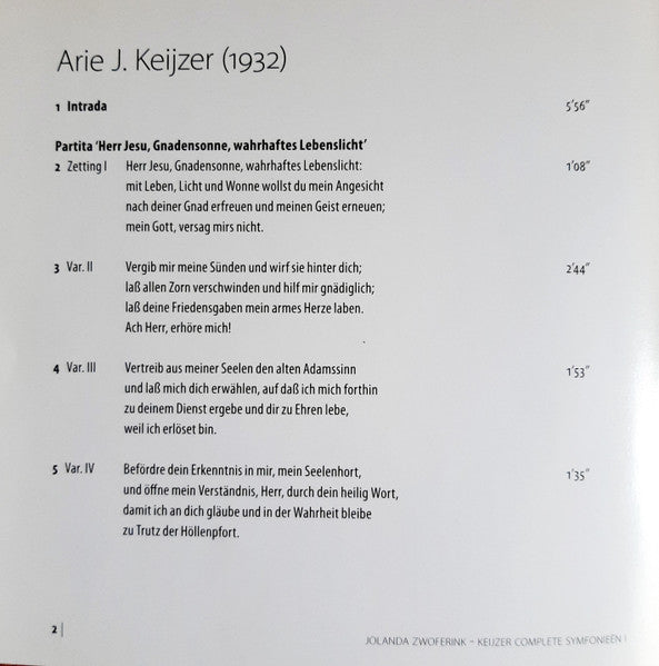 Jolanda Zwoferink, Arie J. Keijzer - Keijzer- Jolanda Zwoferink (CD) - Velvet Music