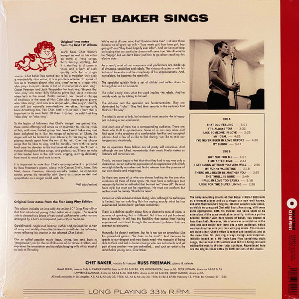 Chet Baker - Chet Baker Sings (LP) - Velvet Music