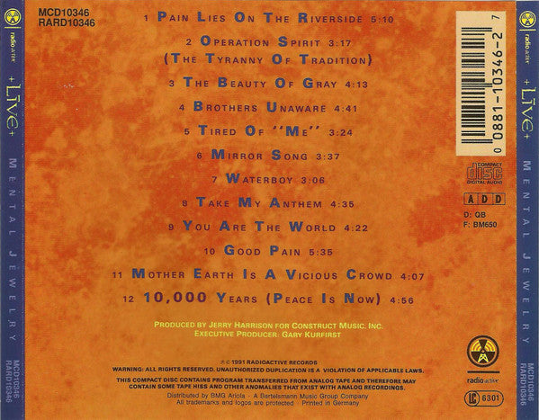 Live - Mental Jewelry (CD d'occasion)
