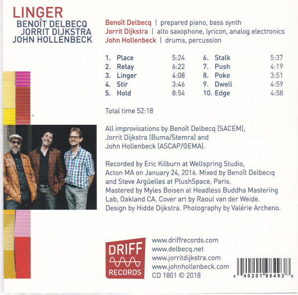 Benoît Delbecq, Jorrit Dijkstra, John Hollenbeck - Linger (CD d'occasion)