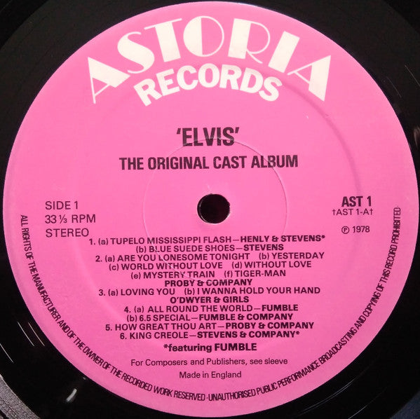 Various - 'Elvis' - The Original Cast Album (second-hand LP)