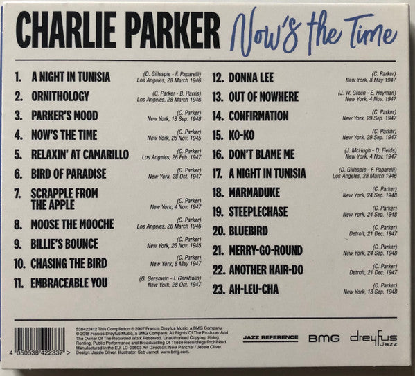 Charlie Parker - Now's The Time (CD) - Velvet Music