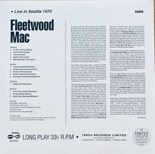 Fleetwood Mac - Live In Seattle 1970 (LP)