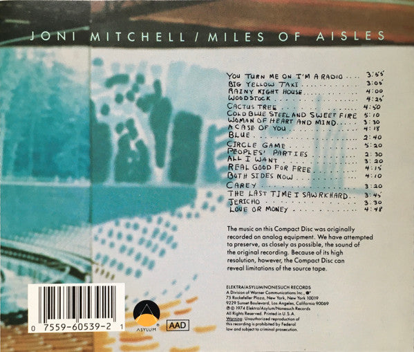 Joni Mitchell - Miles Of Aisles (CD)