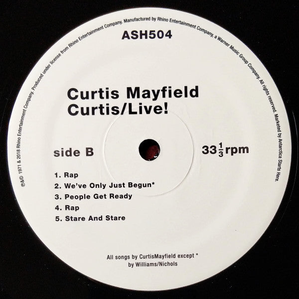 Curtis Mayfield - Curtis / Live! (LP) - Velvet Music