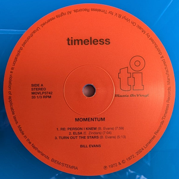 Bill Evans - Momentum (Stadsschouwburg - Groningen - The Netherlands - 1972) (LP) - Velvet Music