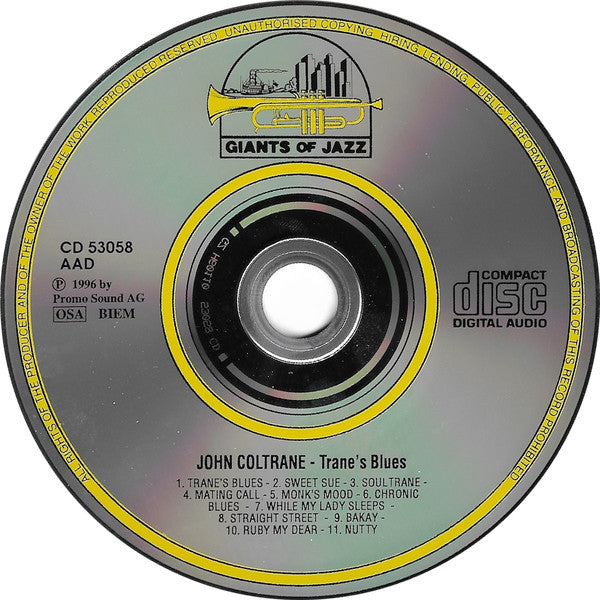John Coltrane - Trane's Blues (CD d'occasion)