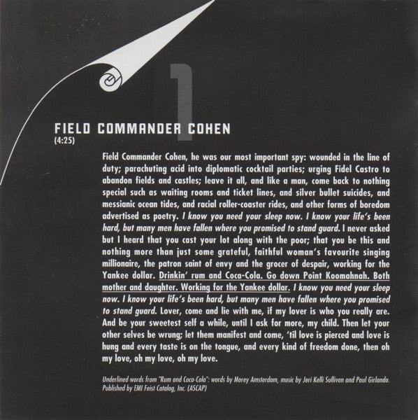 Leonard Cohen - Field Commander Cohen: Tour Of 1979 (tweedehands CD) - Velvet Music