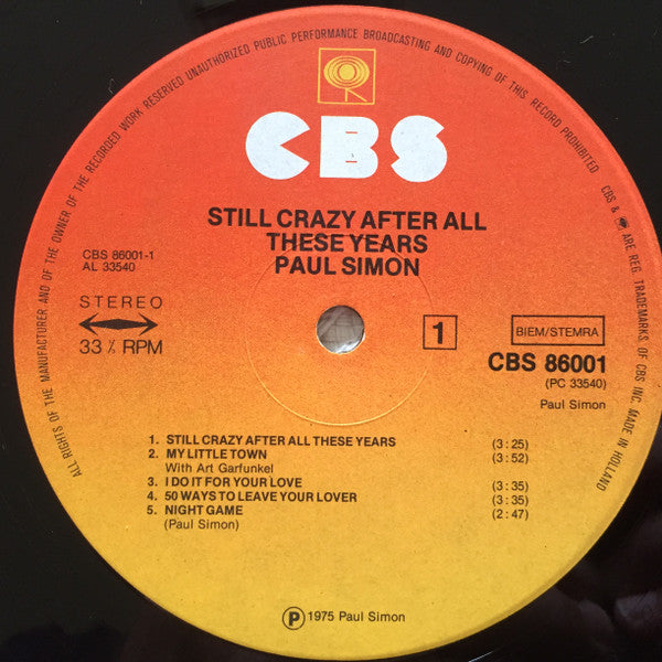 Paul Simon - Still Crazy After All These Years (tweedehands LP) - Velvet Music