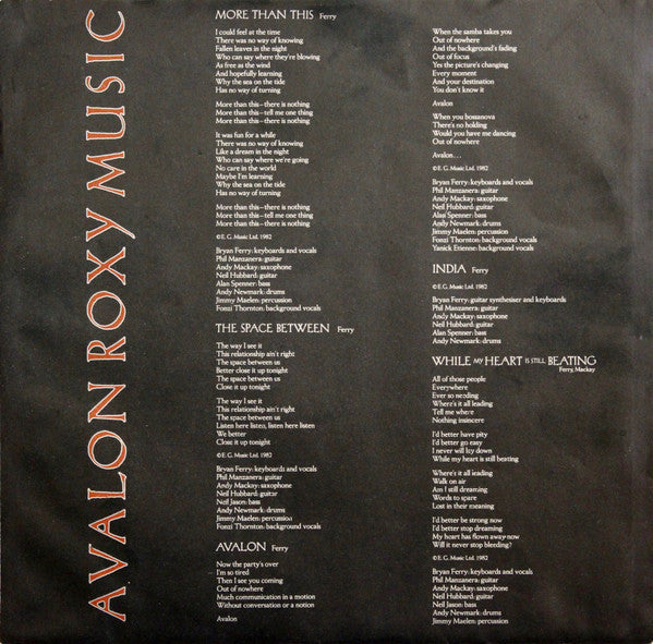 Roxy Music - Avalon (tweedehands LP) - Velvet Music