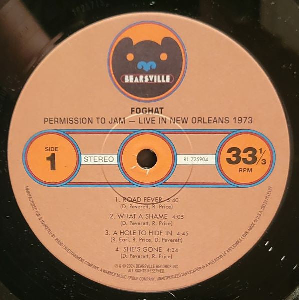 Foghat - Permission To Jam - Live In New Orleans 1973 (LP)