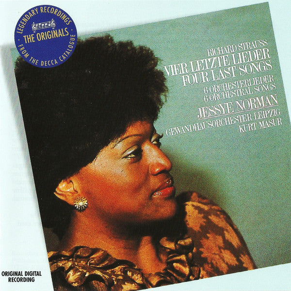 Richard Strauss - Jessye Norman, Gewandhausorchester Leipzig, Kurt Masur - Vier Letzte Lieder - 6 Orchesterlieder (CD)