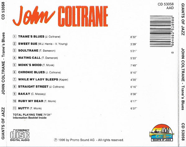 John Coltrane - Trane's Blues (CD d'occasion)