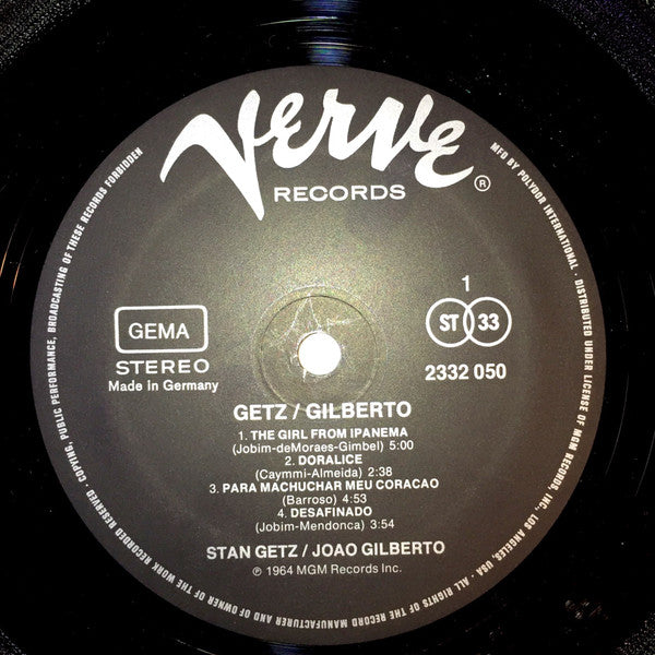 Stan Getz / João Gilberto Featuring Antonio Carlos Jobim - Getz / Gilberto (tweedehands LP) - Velvet Music