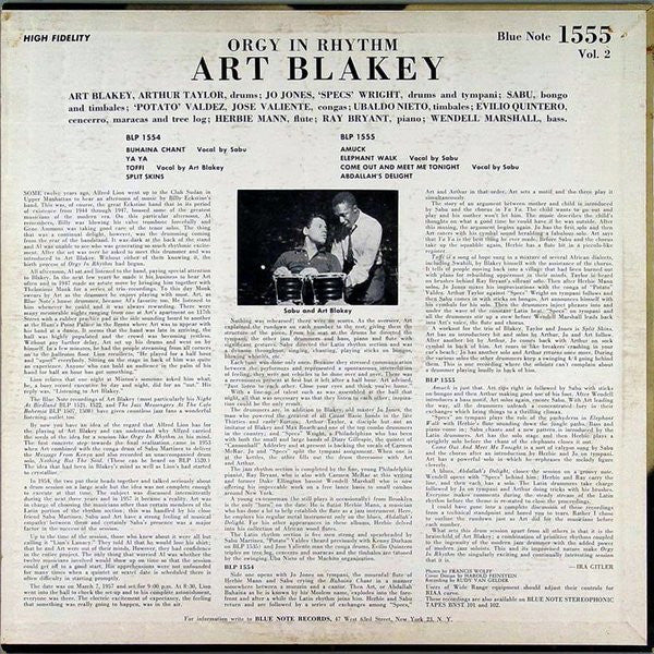 Art Blakey - Orgy In Rhythm - Volume Two (tweedehands LP) - Velvet Music