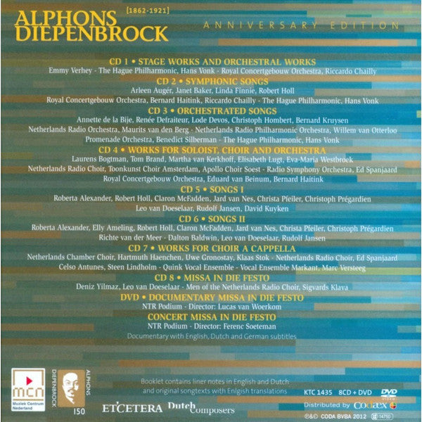 Alphons Diepenbrock - Anniversary Edition (CD) - Velvet Music