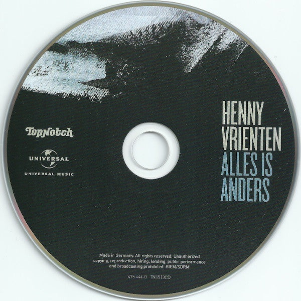 Henny Vrienten - Alles Is Anders (tweedehands CD) - Velvet Music
