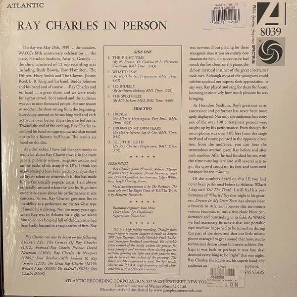 Ray Charles - In person live may 1959 -180 gr.- (LP) - Velvet Music