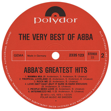ABBA - The Very Best Of ABBA (ABBA's Greatest Hits) (tweedehands LP) - Velvet Music
