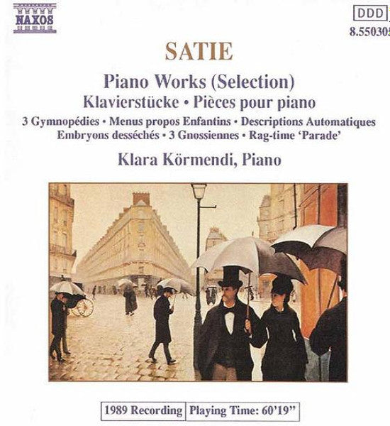 Erik Satie, Klára Körmendi - Piano Works (Selection) (tweedehands CD) - Velvet Music