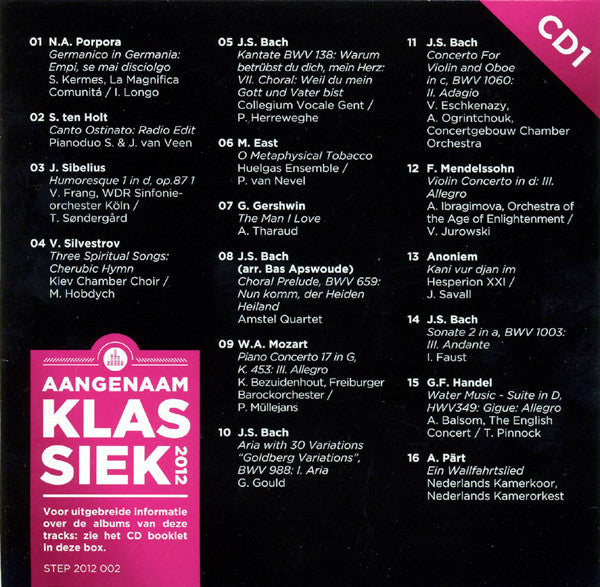 Various / Iris Hond - Aangenaam Klassiek 2012 (CD d'occasion)