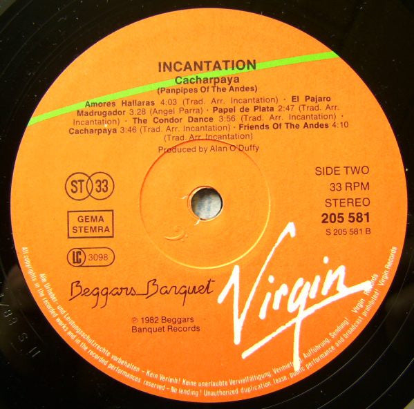 Incantation (2) - Cacharpaya (Panpipes Of The Andes) (LP) - Velvet Music