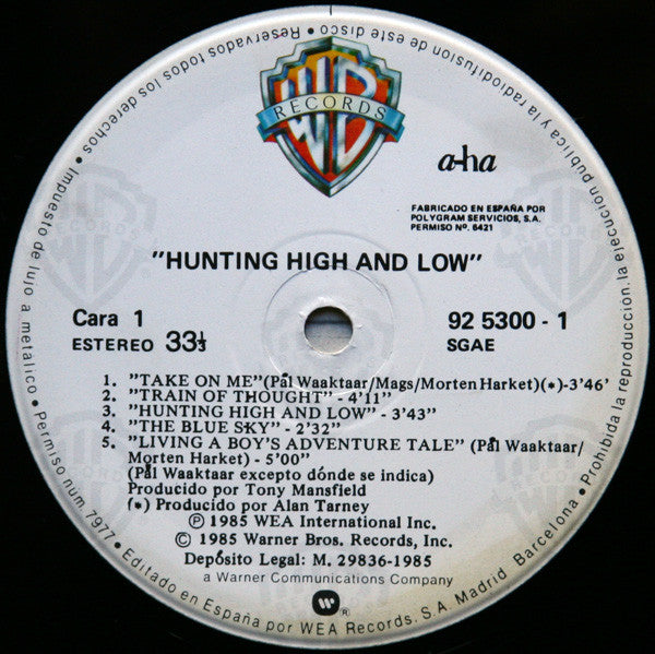 a-ha - Hunting High And Low (tweedehands LP) - Velvet Music