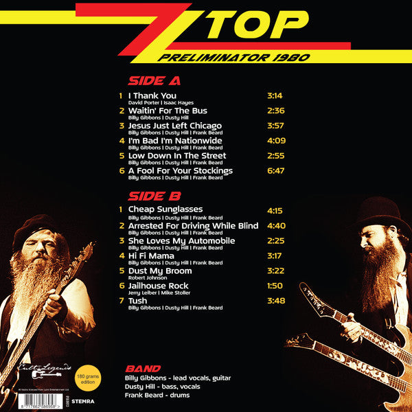 ZZ Top - Preliminator 1980 (LP) - Velvet Music
