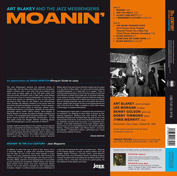 Art Blakey & The Jazz Messengers - Moanin' (LP) - Velvet Music
