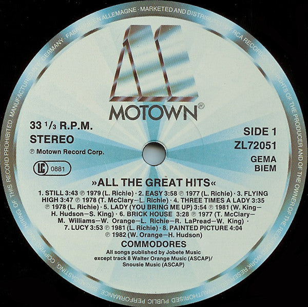 Commodores - All The Great Hits (33T d'occasion)