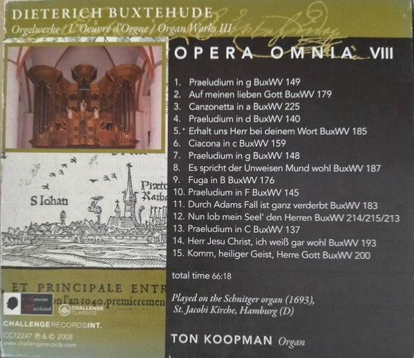 Dieterich Buxtehude, Ton Koopman - Opera Omnia Vlll - Organ Works 3 (tweedehands CD) - Velvet Music