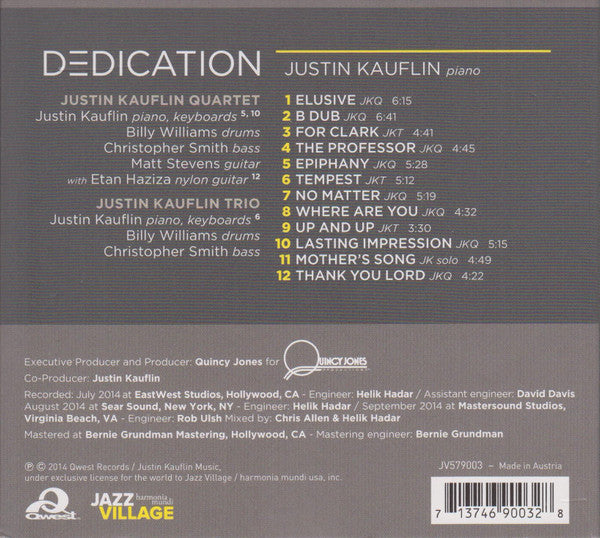 Justin Kauflin - Dedication (tweedehands CD) - Velvet Music